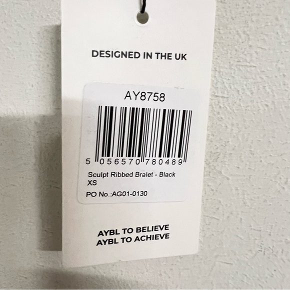 New Aybl Sculpt Ribbed‎ Black Bralette - Picture 3 of 3